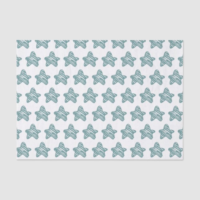 Papier Mousseline Motif de croquis d'étoile bleue moderne (Recto)
