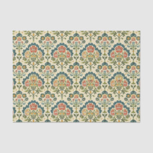 Papier Mousseline Motif de Damas ornementale coloré