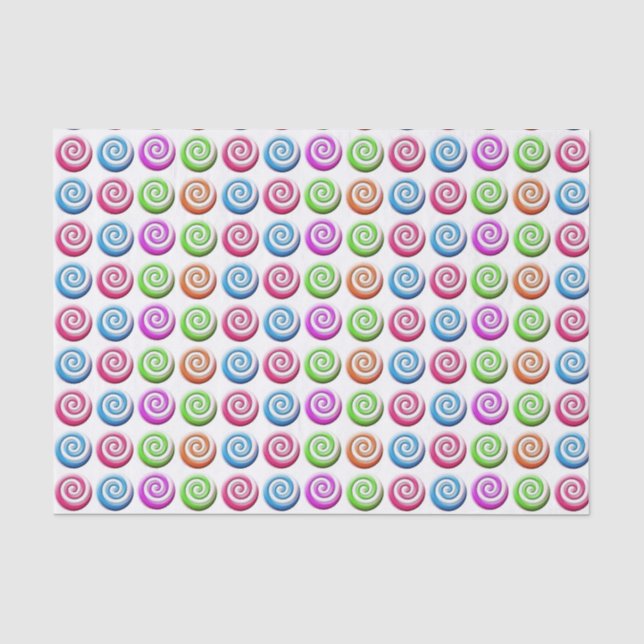 Papier Mousseline Motif de  de bonbons colorés (Recto)