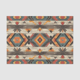 Papier Mousseline Motif de découpage en bois Aztec Faux