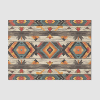 Papier Mousseline Motif de découpage en bois Aztec Faux