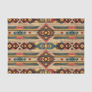 Papier Mousseline Motif de découpage en bois Aztec Faux