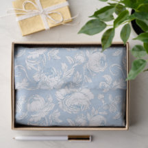 Motif de découpage en chinoiserie bleu et blanc