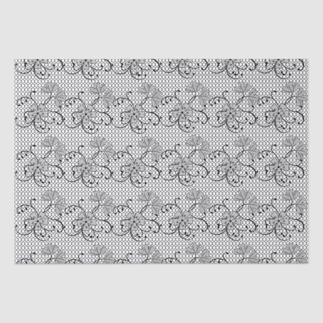 Papier Mousseline Motif de dentelle florale (Recto)