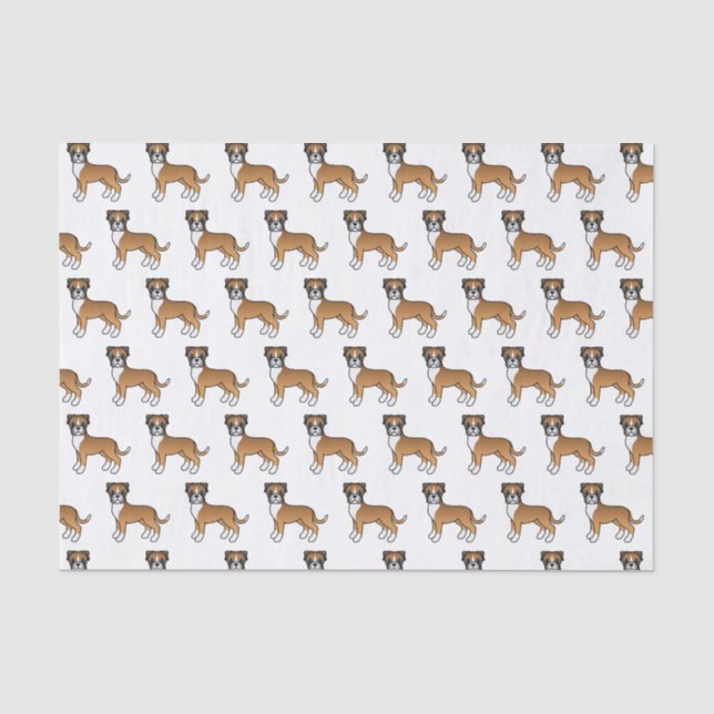 Papier Mousseline Motif de dessin chatoyant de Boxer (Recto)