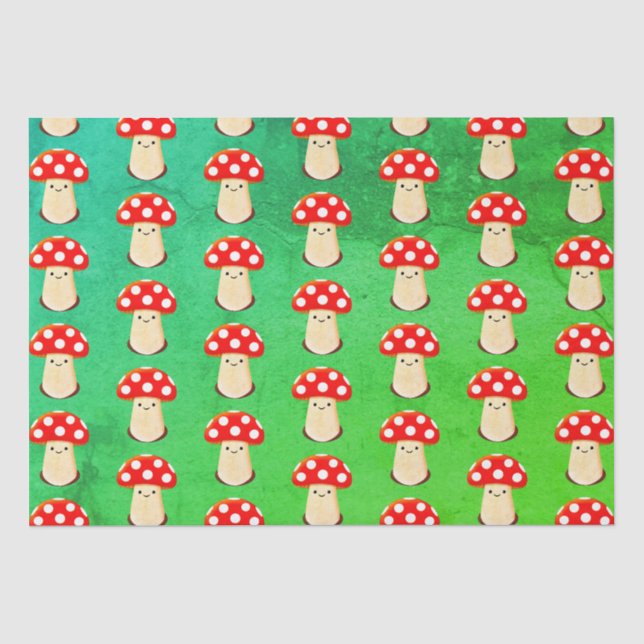 Papier Mousseline Motif de dessin de champignons mignons (Recto)