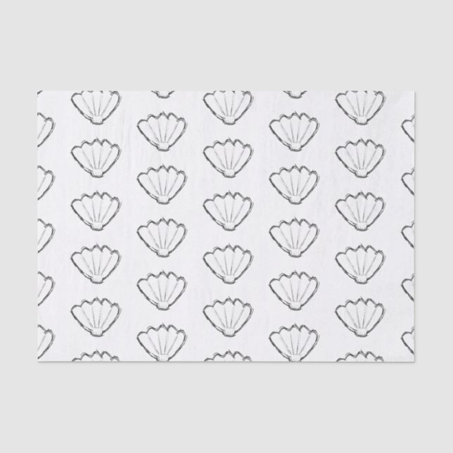 Papier Mousseline Motif de dessin Esquisse de coquillage (Recto)