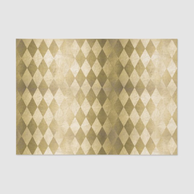 Papier Mousseline Motif de diamants de l'arlequin chic Gold (Recto)