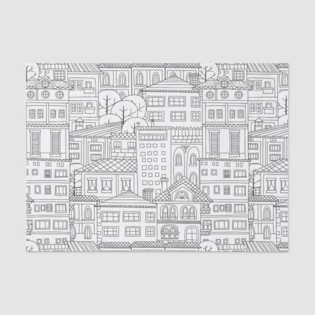 Papier Mousseline Motif de Doodle (Recto)