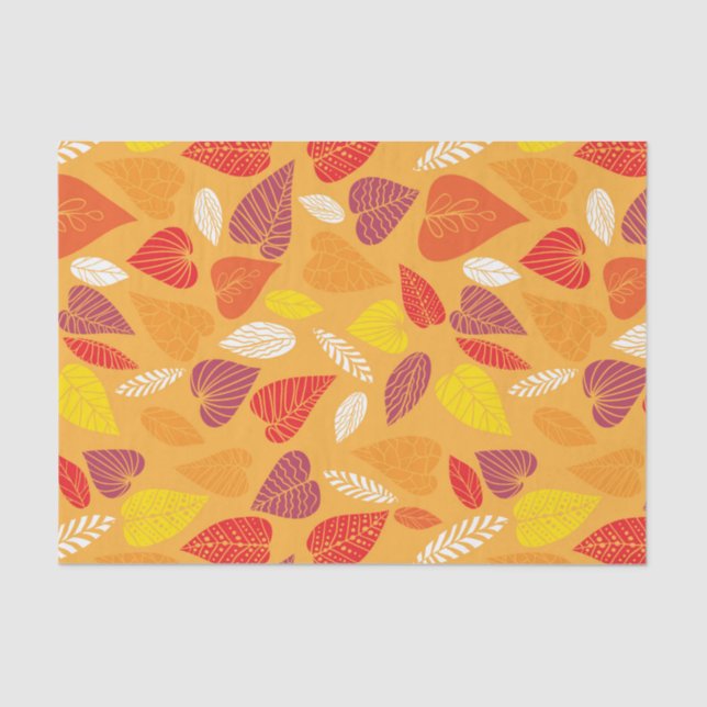 Papier Mousseline Motif de feuille d'automne (Recto)