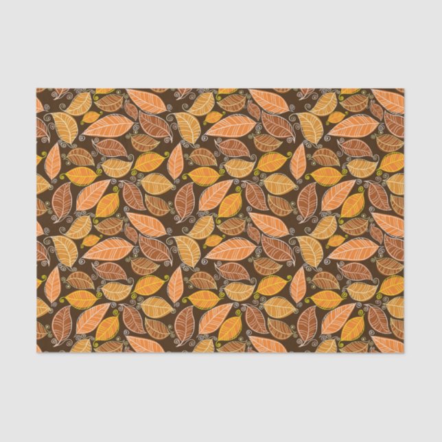 Papier Mousseline Motif de feuille d'automne (Recto)