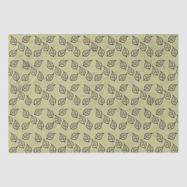 Papier Mousseline Motif de feuille de bois sur l'antiquité (Recto)