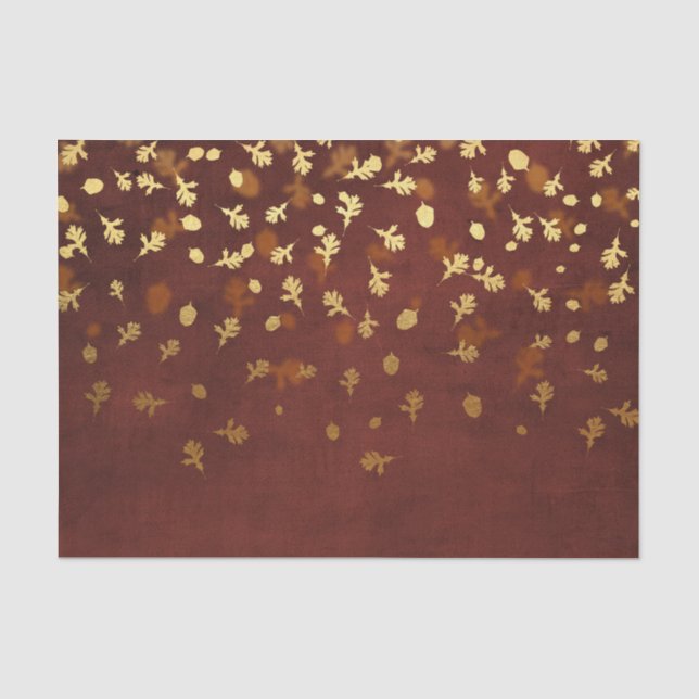 Papier Mousseline Motif de feuille d'or d'automne (Recto)
