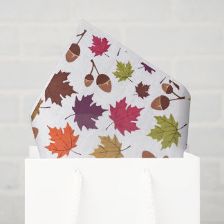 Papier Mousseline Motif de feuilles et de glands d'automne confortab