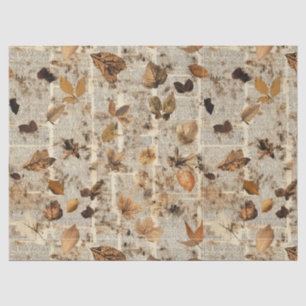 Papier Mousseline Motif de feuilles pressées rustiques – Botanique d