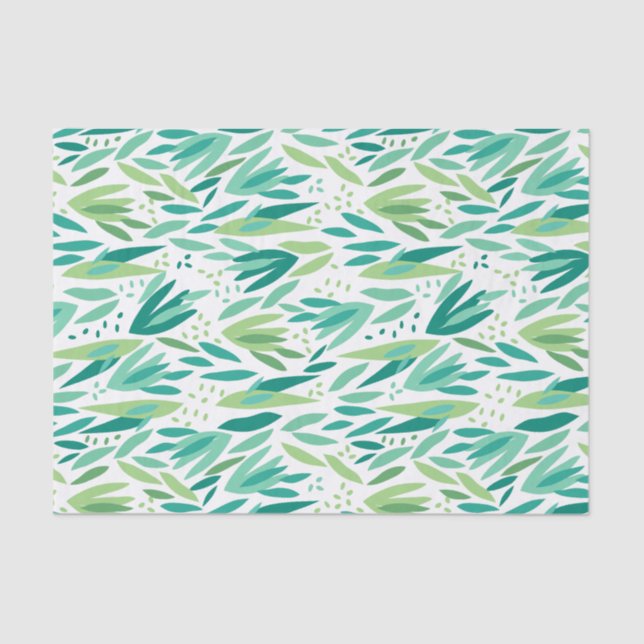 Papier Mousseline Motif de feuilles vertes tropicales (Recto)
