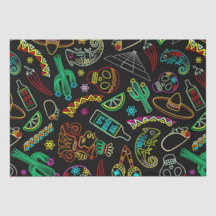 Papier Mousseline Motif de Fiesta du Mexique