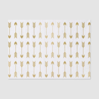 Papier Mousseline Motif de flèches de feuille d'or de Faux