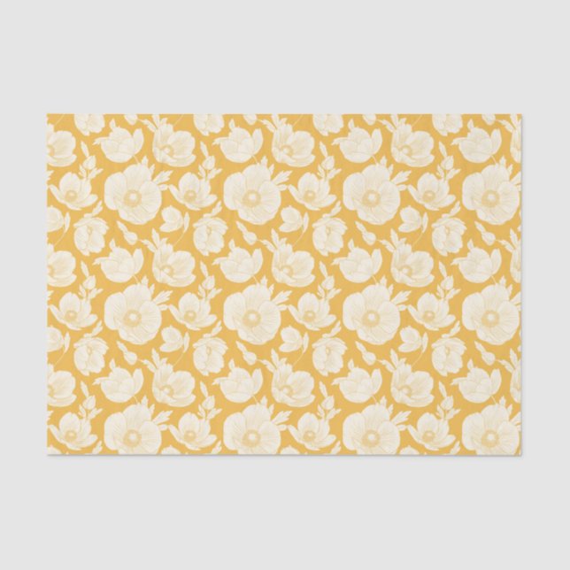 Papier Mousseline Motif de fleur d'or (Recto)