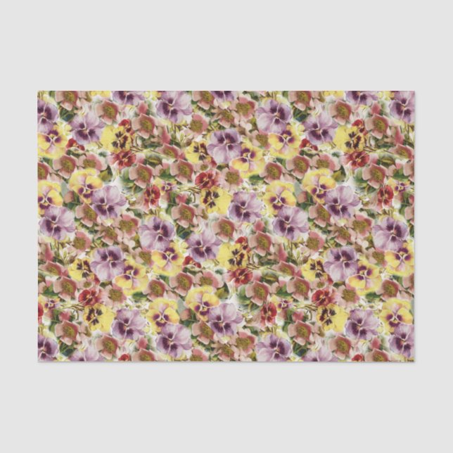 Papier Mousseline Motif de fleur sauvage de pensées d'été (Recto)