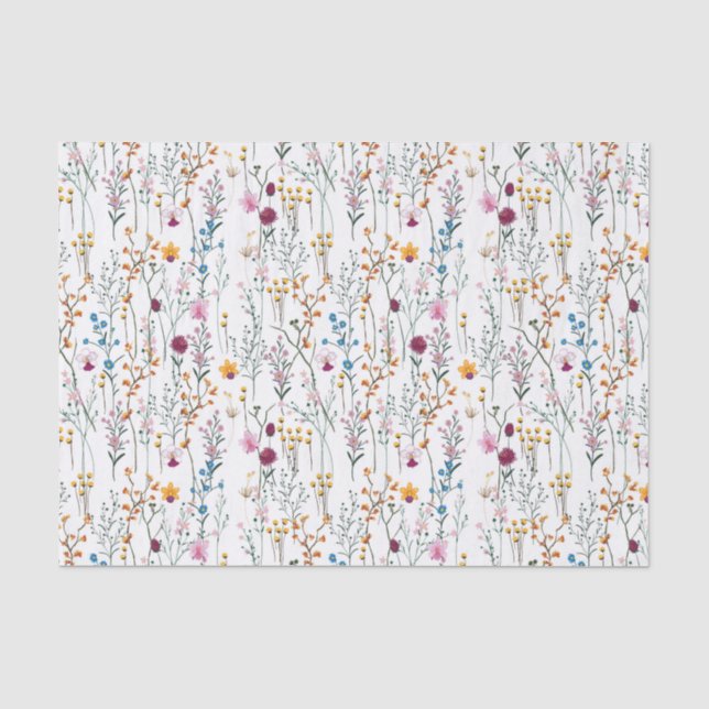 Papier Mousseline Motif de fleur sauvage d'été (Recto)