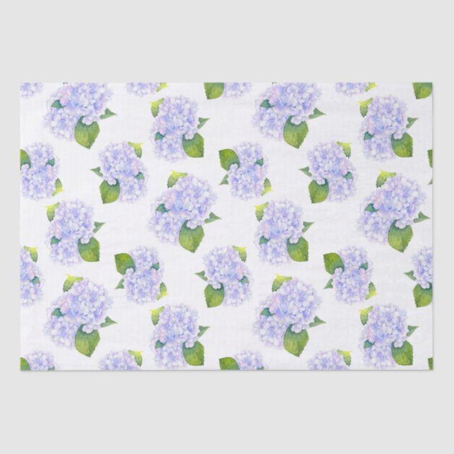 Papier Mousseline Motif de fleurs d'aquarelle Hydrangea (Recto)