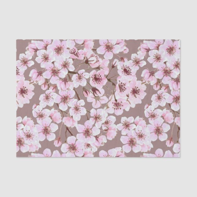 Papier Mousseline Motif de fleurs de cerisiers (Recto)