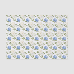 Papier Mousseline Motif de fleurs d'hydrangea bleues élégantes