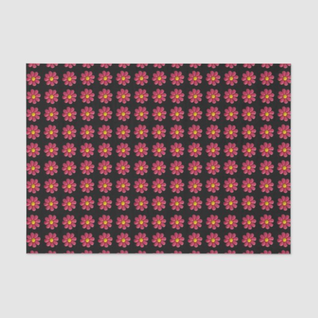 Papier Mousseline Motif de fleurs Plasticine Rouge (Recto)