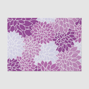 Papier Mousseline Motif de fleurs violettes