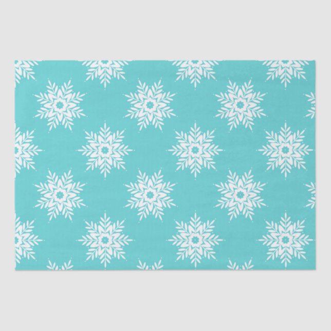 Papier Mousseline Motif de flocon de neige blanc (Recto)