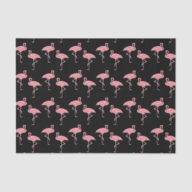 Papier Mousseline Motif de flux de Flamant rose rose chaud (Recto)