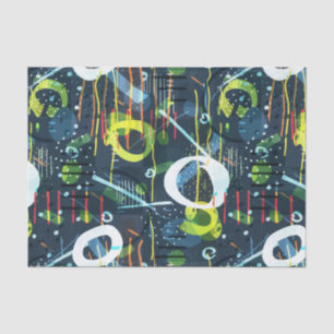 Papier Mousseline Motif de formes abstraites géométriques colorées