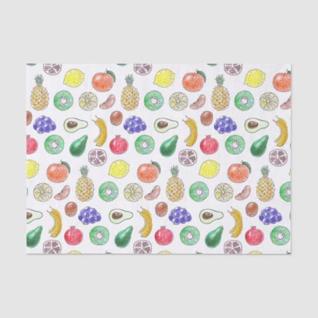 Papier Mousseline Motif de fruits (Recto)