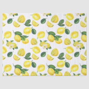 Papier Mousseline Motif de fruits aux citrons jaunes