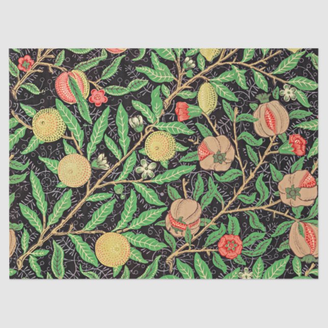 Papier Mousseline Motif de fruits par William Morris (Recto)