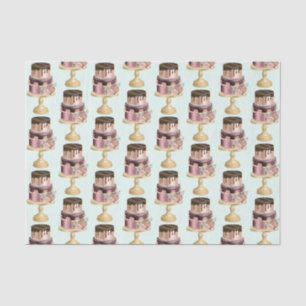 Papier Mousseline Motif de gâteaux de luxe Rose et de chocolat