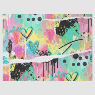 Papier Mousseline Motif de graffiti urbain coloré (7)