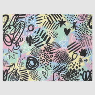 Papier Mousseline Motif de graffiti urbain coloré (9)