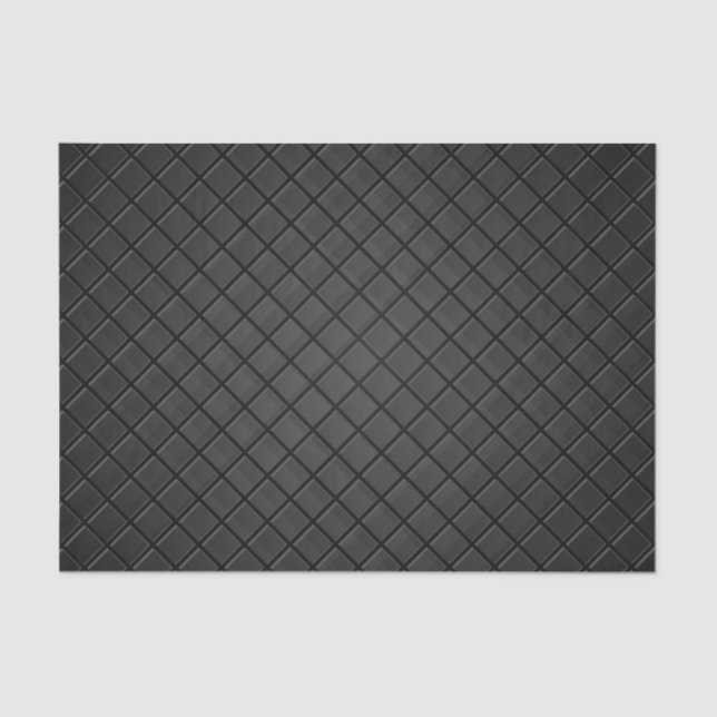 Papier Mousseline Motif de grille de carré noir (Recto)