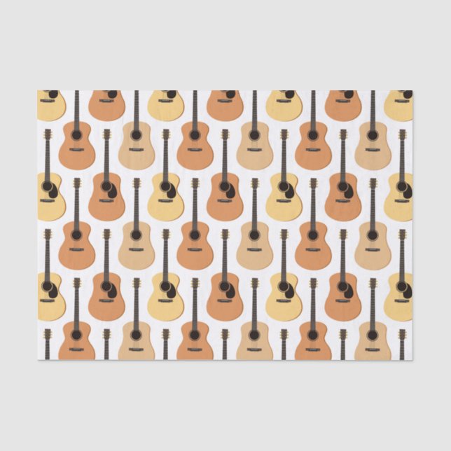 Papier Mousseline Motif de guitares acoustiques (Recto)