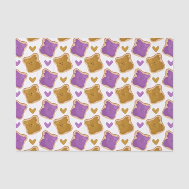 Papier Mousseline Motif de Kawaii PBJ (Recto)