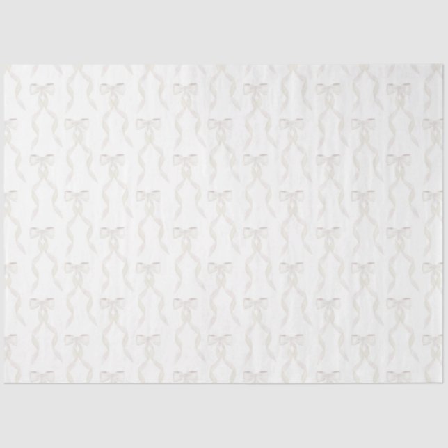 Papier Mousseline Motif de la Bow blanche Aquarelle (Recto)