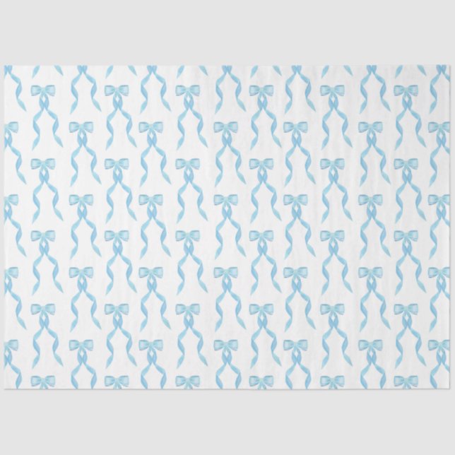 Papier Mousseline Motif de la Bow Bleue Aquarelle (Recto)