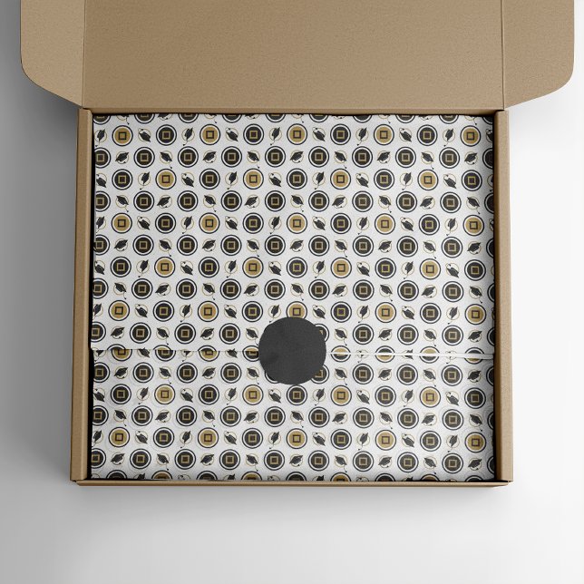 Papier Mousseline Motif de la casquette noire et or (Créateur téléchargé)