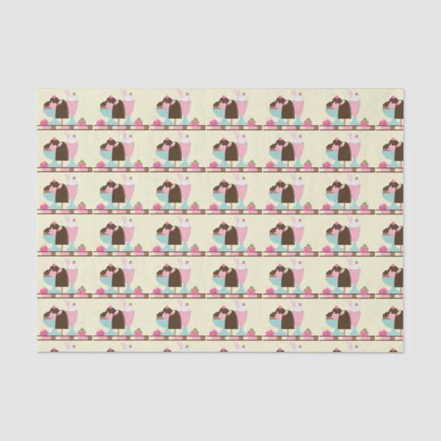Papier Mousseline Motif de la crème glacée douce (Recto)