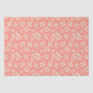 Papier Mousseline Motif de la feuille rose boho