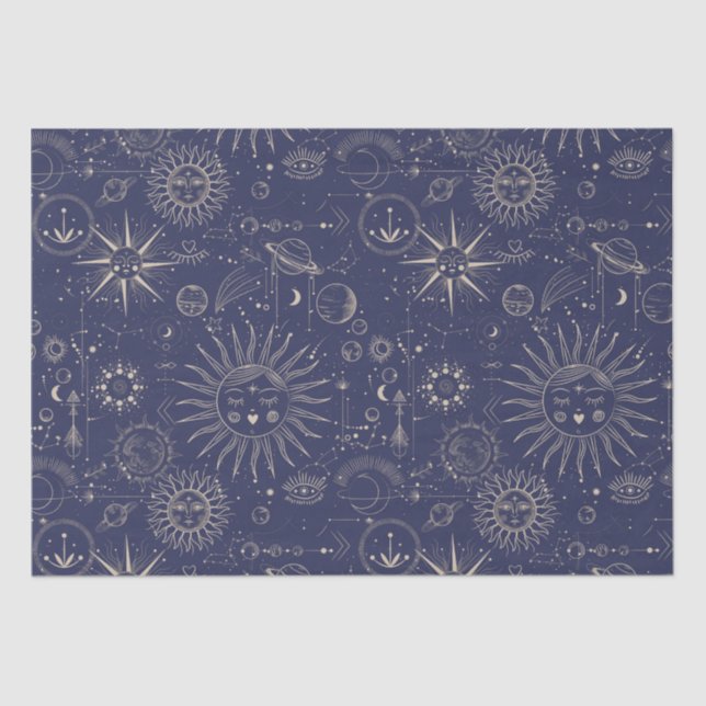 Papier Mousseline Motif de la marine d'astronomie céleste (Recto)