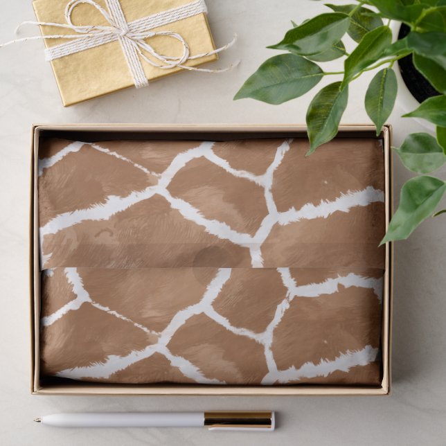 Papier Mousseline Motif de la peau de girafe selle Brown ID1152 (Cadeau)