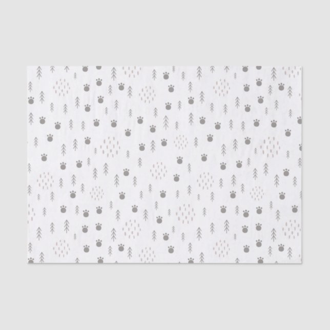 Papier Mousseline Motif de la piste animale du bois mûre (Recto)